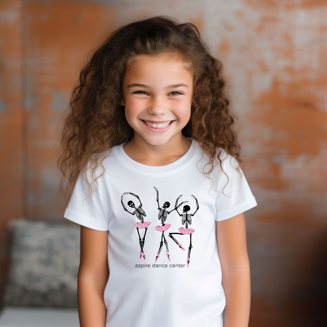 Ballerina Skeletons Youth Short Sleeve T-Shirt