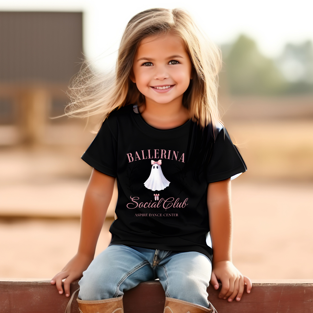 Ballerina Ghost Social Club Toddler Short Sleeve Tee